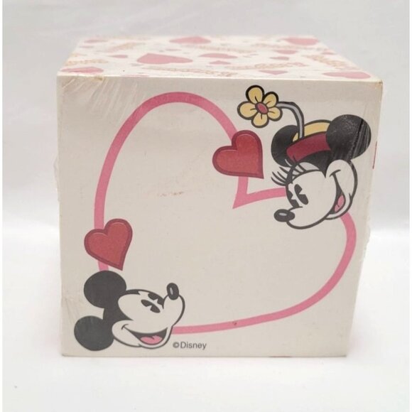 Vintage Disney Store Mickey & Minnie Love Heart Notepad Cube 600 Pages NOS - Picture 1 of 6